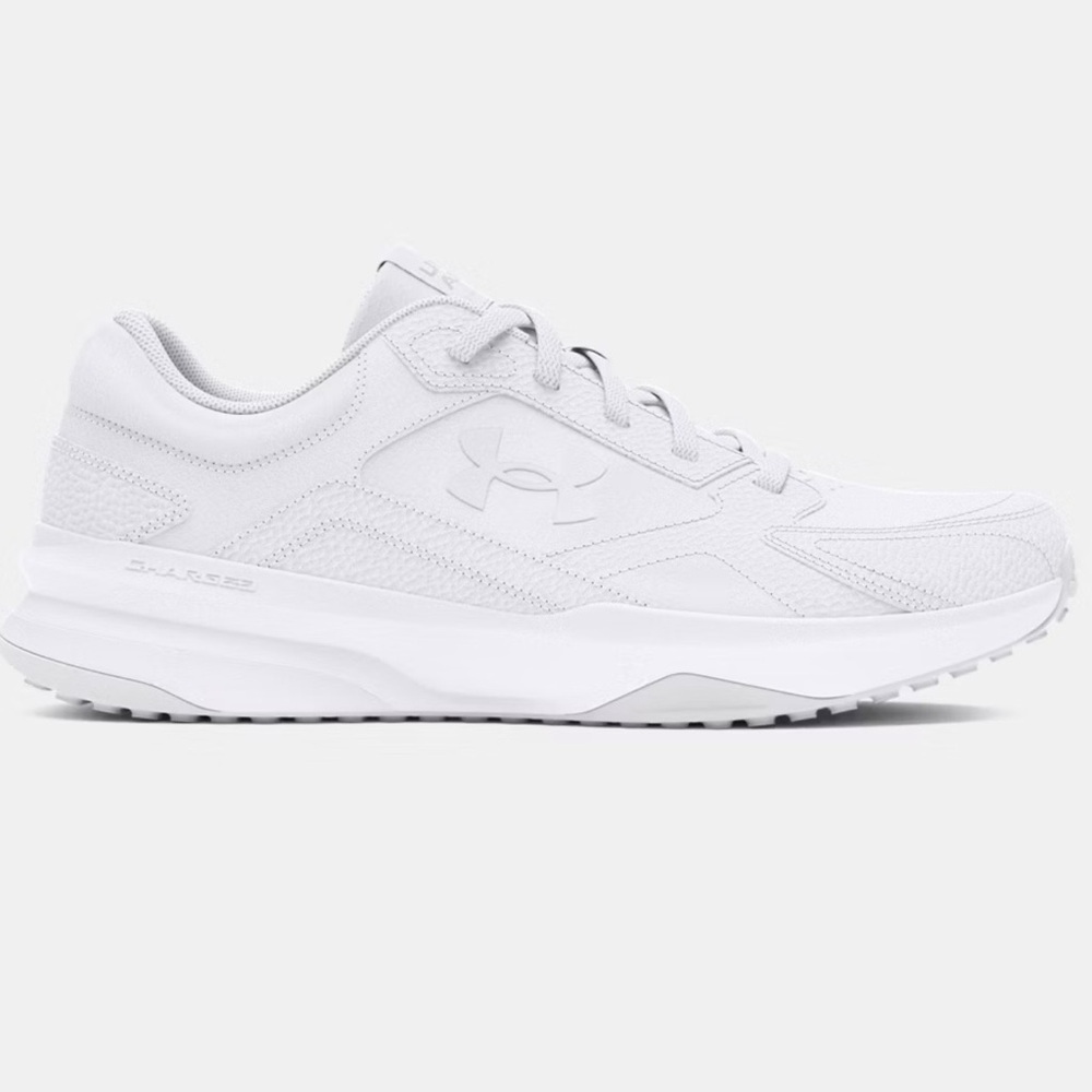 Under Armour UA Edge Leather White Sneakers Sz 11.5